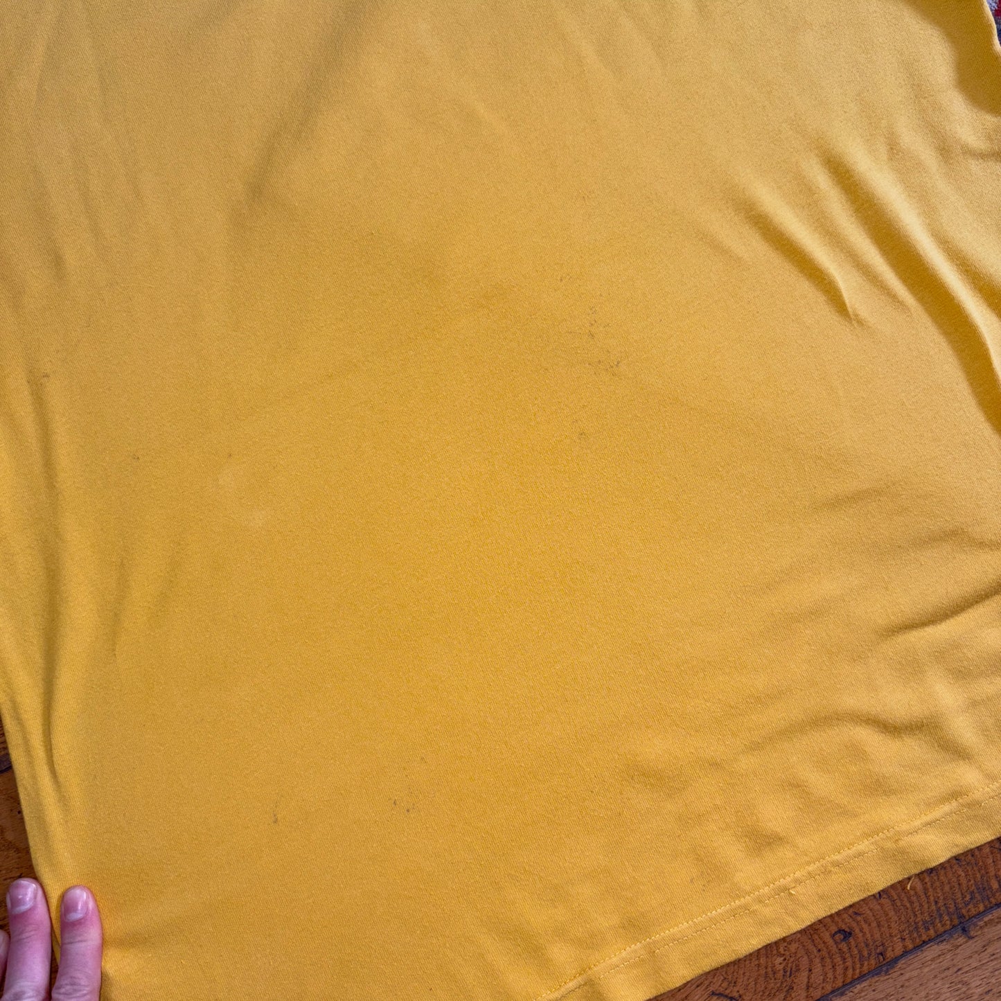 Vintage Nike 00s Y2K Womens Running Yellow Graphic T-Shirt - XL