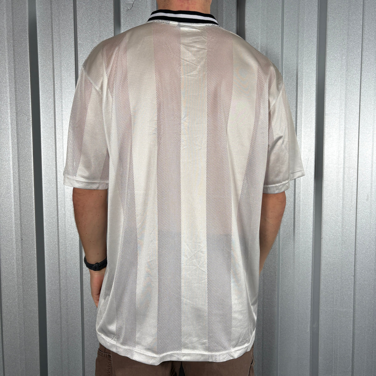 Ecko Unltd Mesh White Embroidered Hip Hop y2K Jersey T Shirt - L