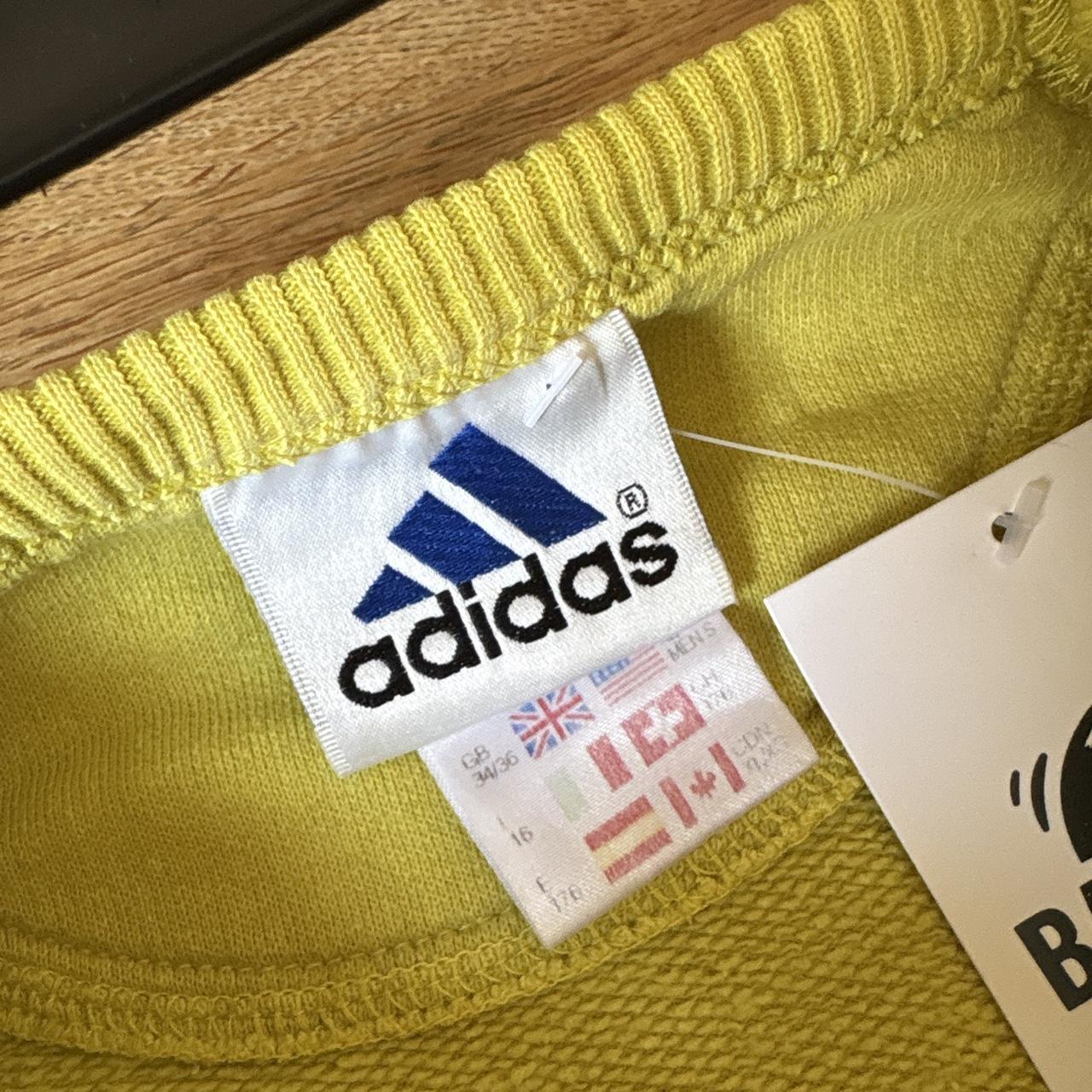 Vintage Adidas Yellow Embroidered 90s Sweatshirt - S