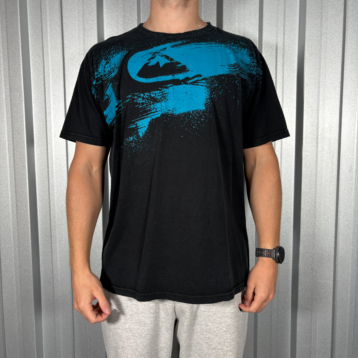 Quiksilver Black Surfwear Y2K Graphic T Shirt - L