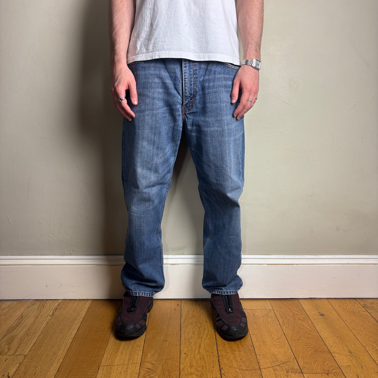 Vintage Levis 550 Baggy Blue Denim Jeans - 38S
