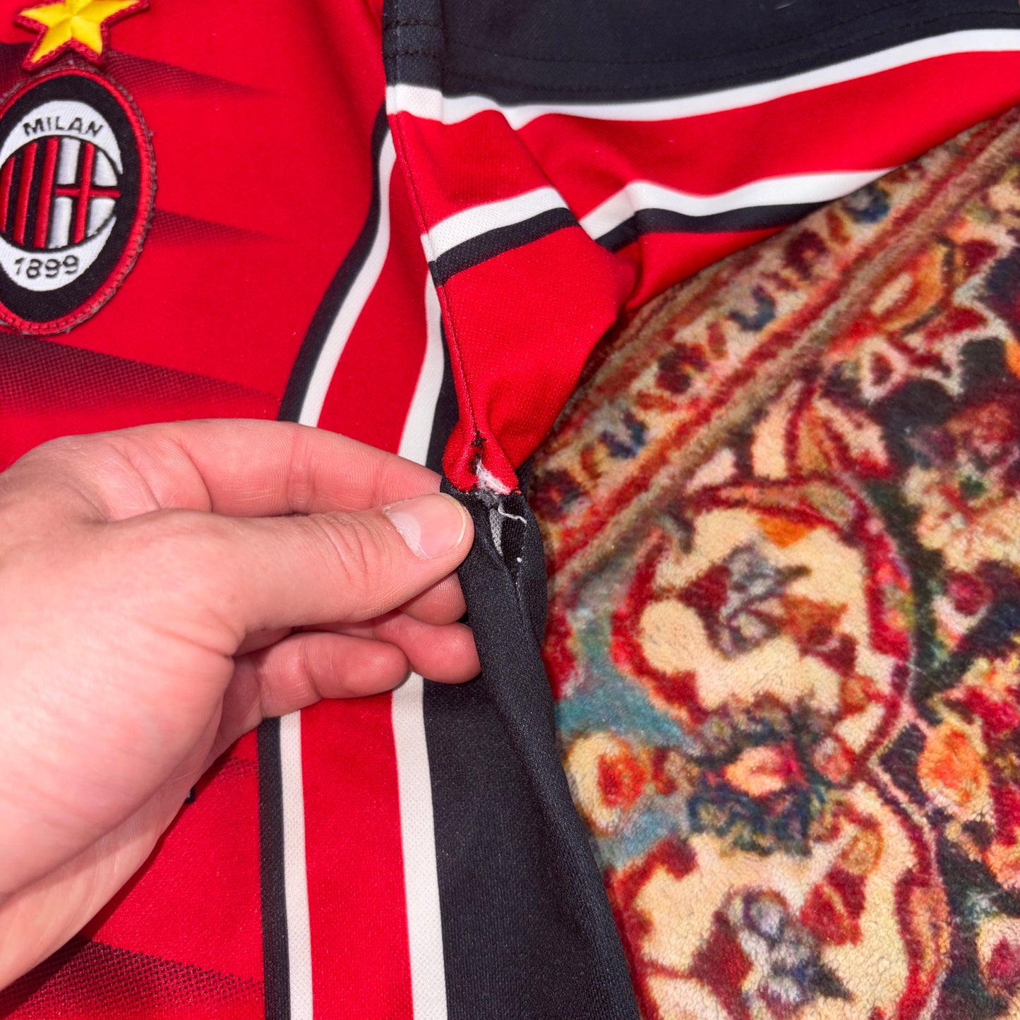 Vintage Lotto AC Milan Red Football Polo Shirt - XS