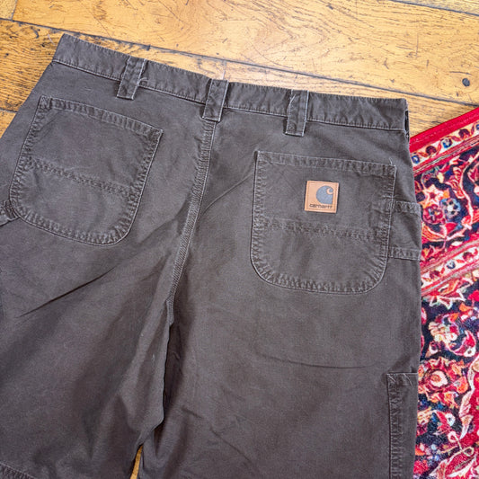 Vintage Carhartt Brown Workwear Baggy Carpenter Shorts - 38