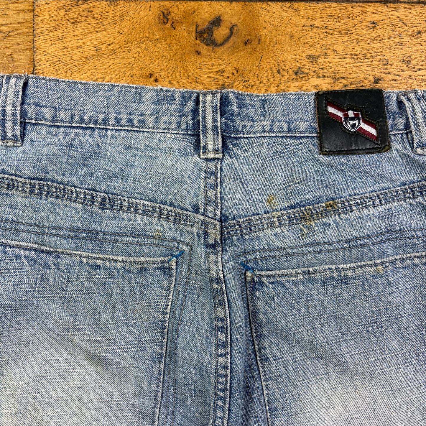 Vintage Phat Farm Blue Embroidered Y2K Hip Hop Baggy Jeans - 34