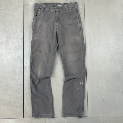 Vintage Carhartt Grey Workwear Carpenter Straight Trousers - 34