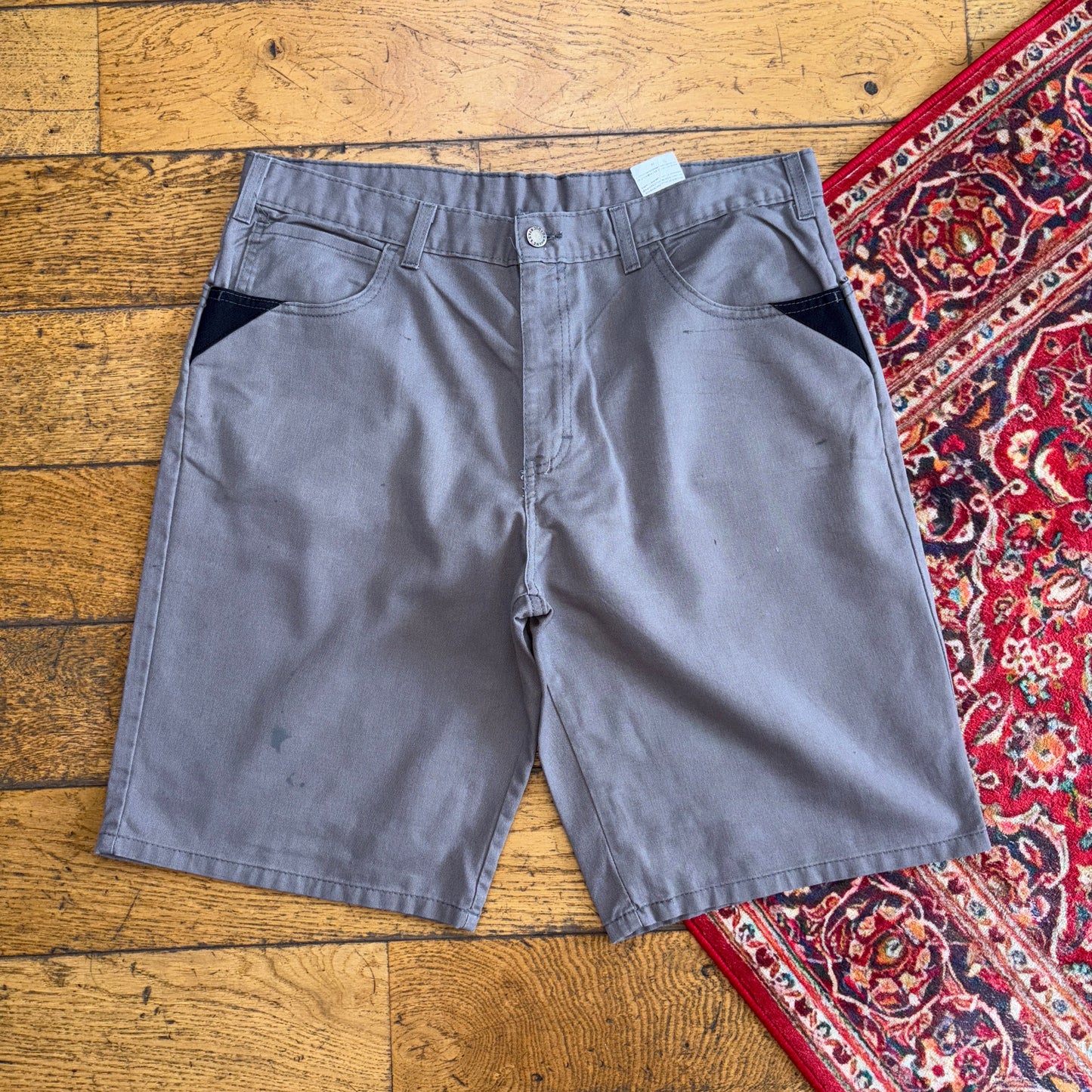 Vintage Dickies Workwear Carpenter Baggy Grey Shorts - 36
