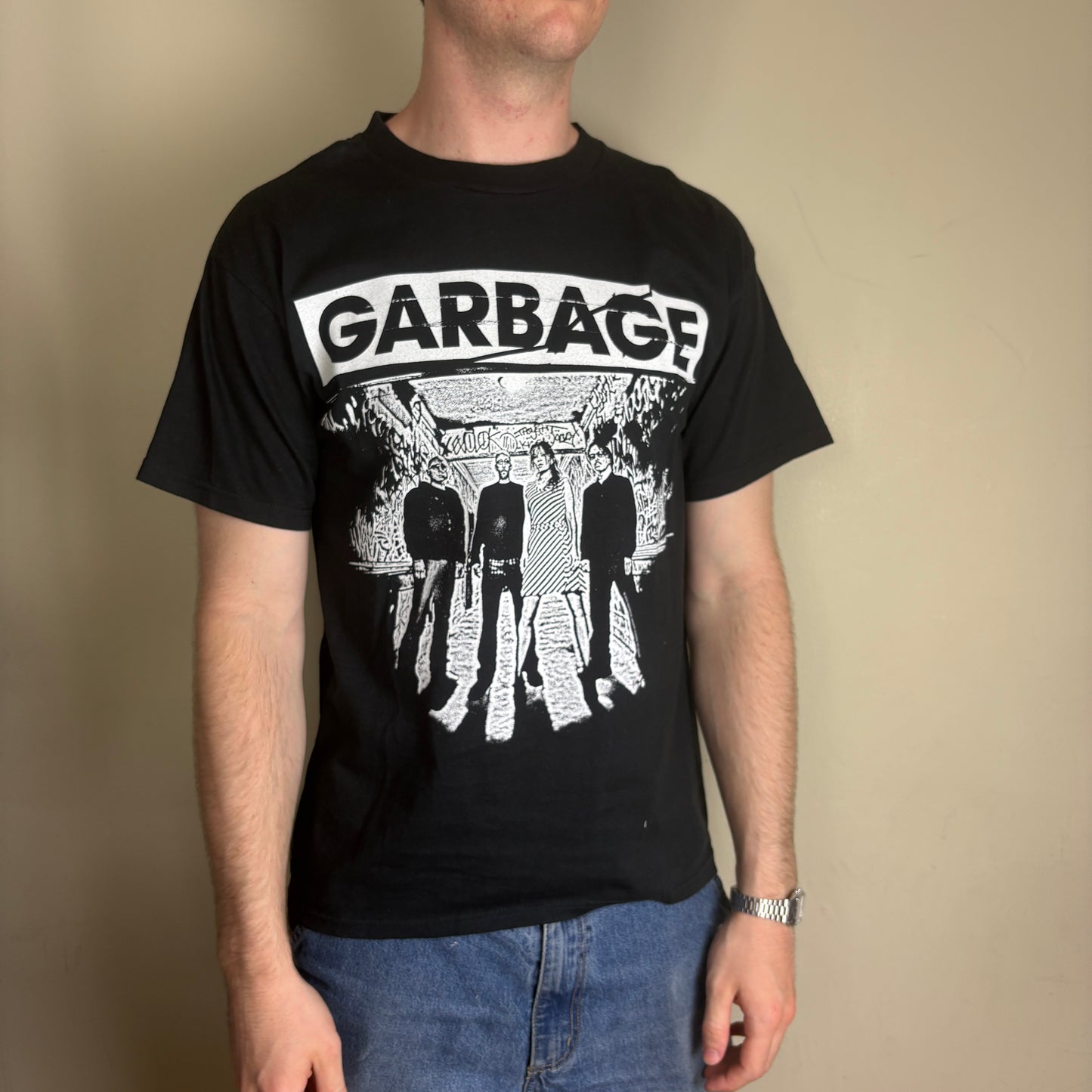 Vintage Garbage 2005 Bleed Like Me Black Band Music Tee Graphic T-Shirt - S