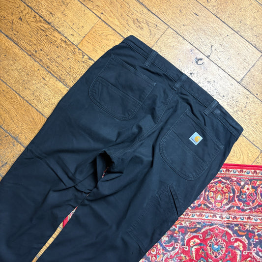 Vintage Carhartt Workwear Carpenter Black Baggy Trousers - 42S