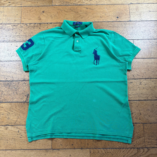 Vintage Ralph Lauren Big Pony Embroidered Green Polo T-Shirt - L