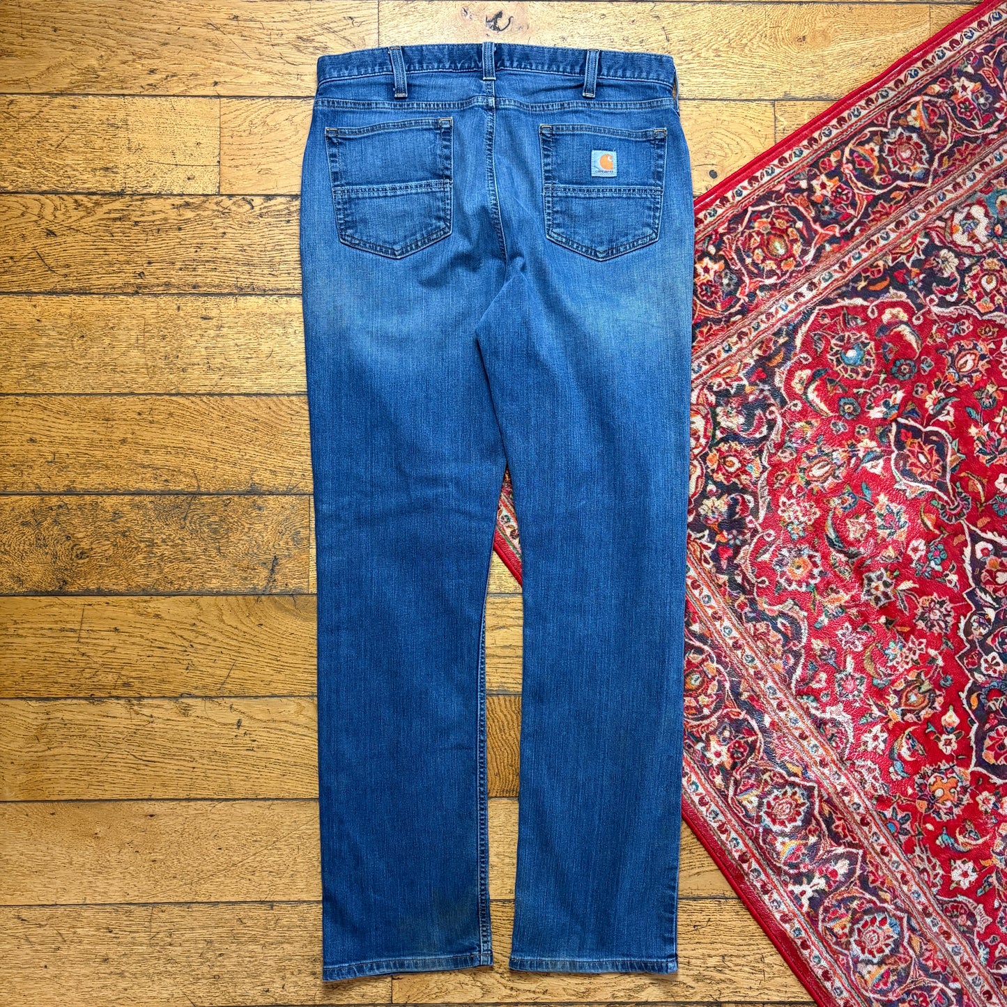 Vintage Carhartt Workwear Carpenter Straight Blue Jeans - 36L