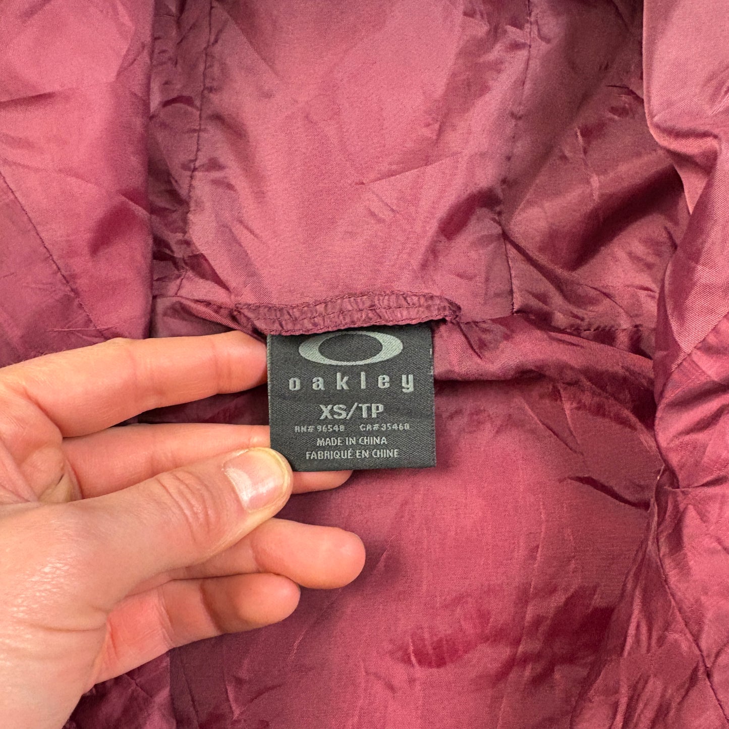 Oakley Lightweight Puffer Down Burgundy Womens Jacket Coat - XS