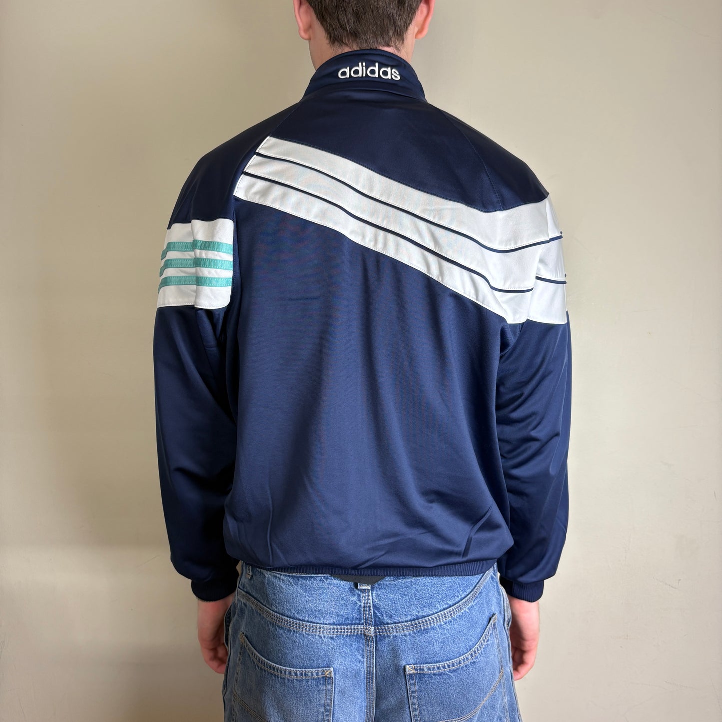 Vintage Adidas 90s Navy Track Jacket - M