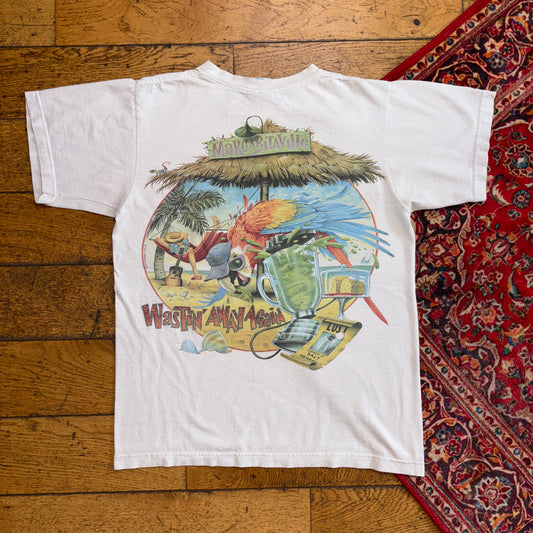 Vintage 1996 White Margaritaville Beach Funny Single Stitch Graphic T-Shirt - S
