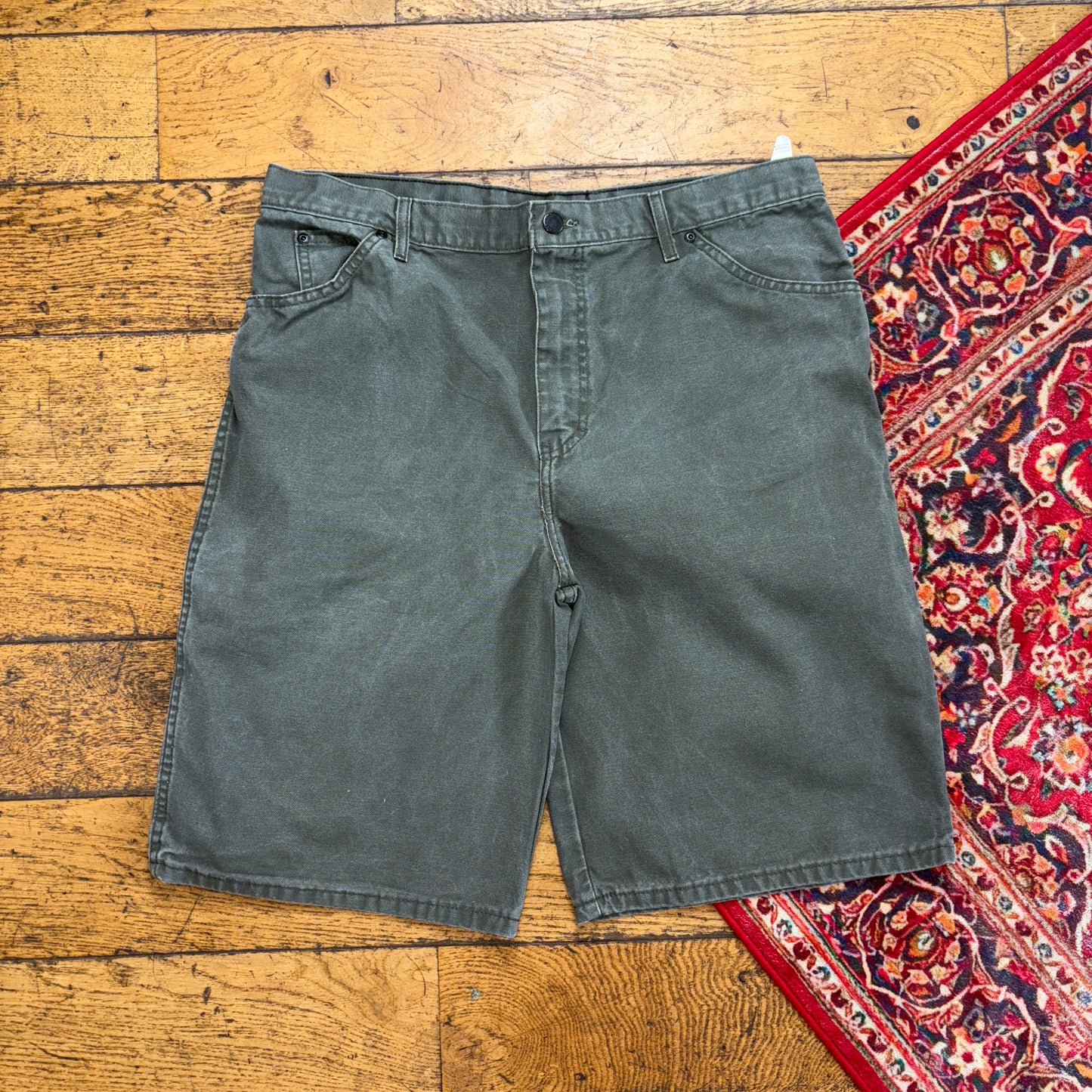Vintage Dickies Green Workwear Carpenter Baggy Shorts - 36