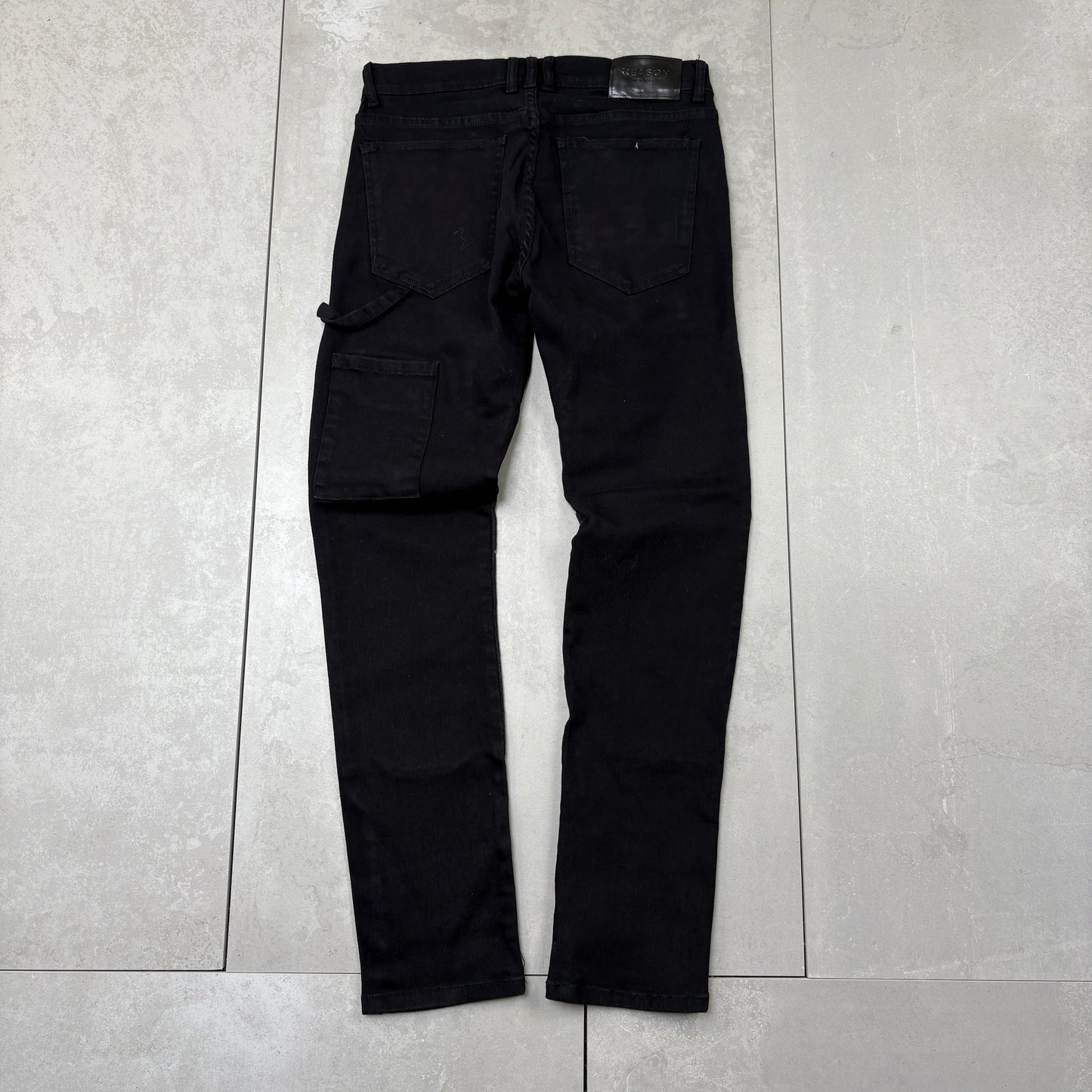 Vintage Black Hip Hop Skinny Carpenter Jeans - 34