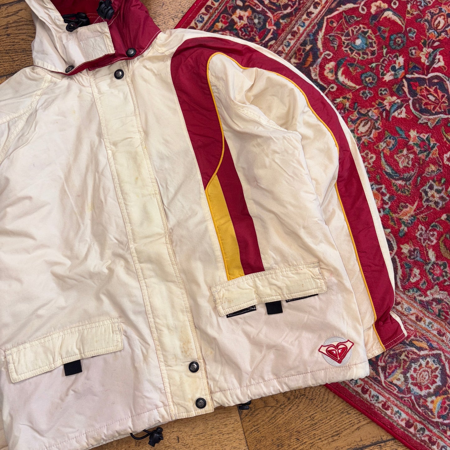 Vintage Quiksilver Ski Cream Snow Jacket Coat - M