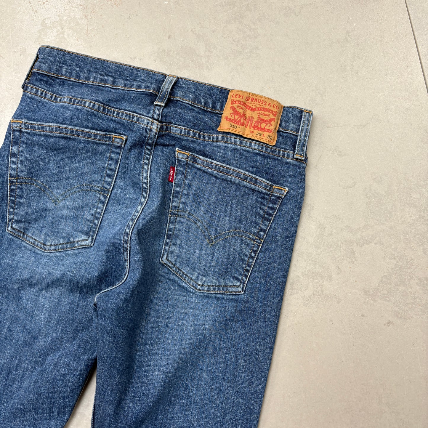 Vintage Levis 510 Skinny Blue Denim Jeans - 29