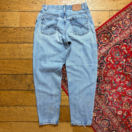 Vintage Levis 550 Womens Tapered Baggy Blue Denim Jeans - Size 10