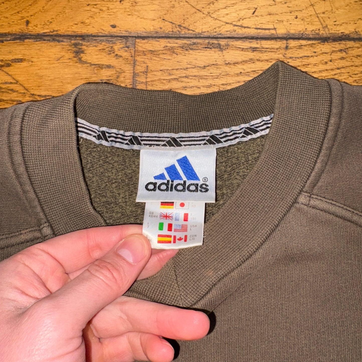 Vintage 90s Adidas Brown Embroidered Sweatshirt - XL