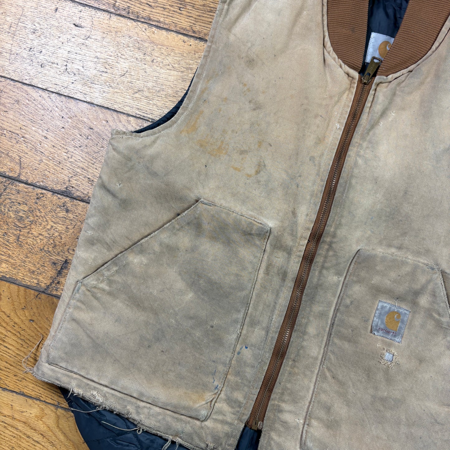 Vintage Carhartt Brown Gilet Vest Workwear Jacket - L