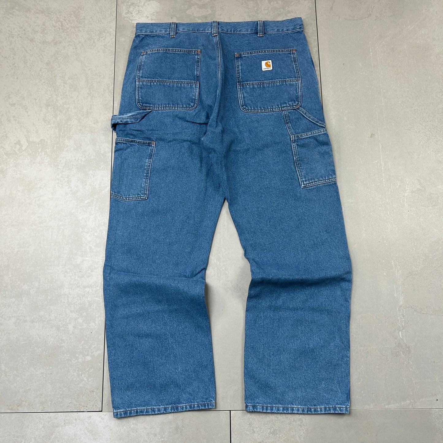 New Carhartt Double Knee Carpenter Baggy Blue Jeans - 38
