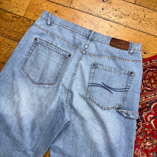 Vintage Phat Farm Embroidered Hip Hop Blue Baggy Shorts Jorts - 40