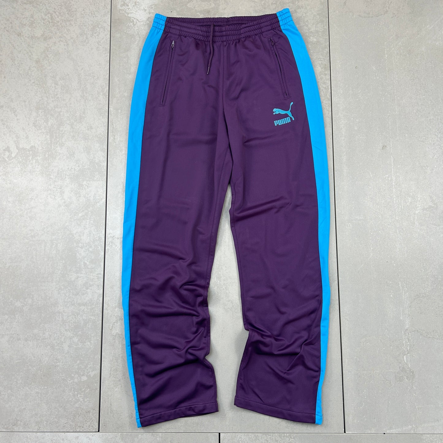Vintage Puma Purple Baggy Tracksuit Sweatpants Track Pants Bottoms - M