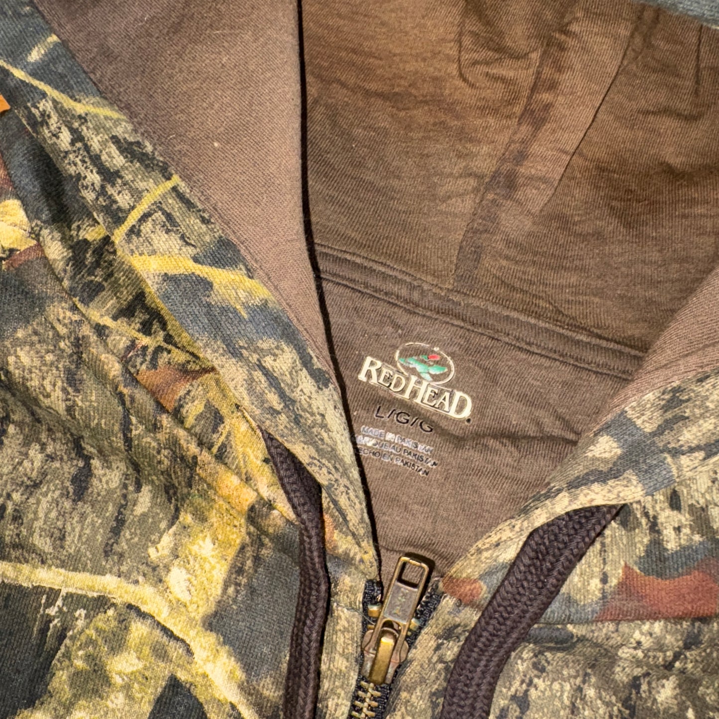 Vintage Realtree Camo Green Zip Hoodie Sweatshirt - XL