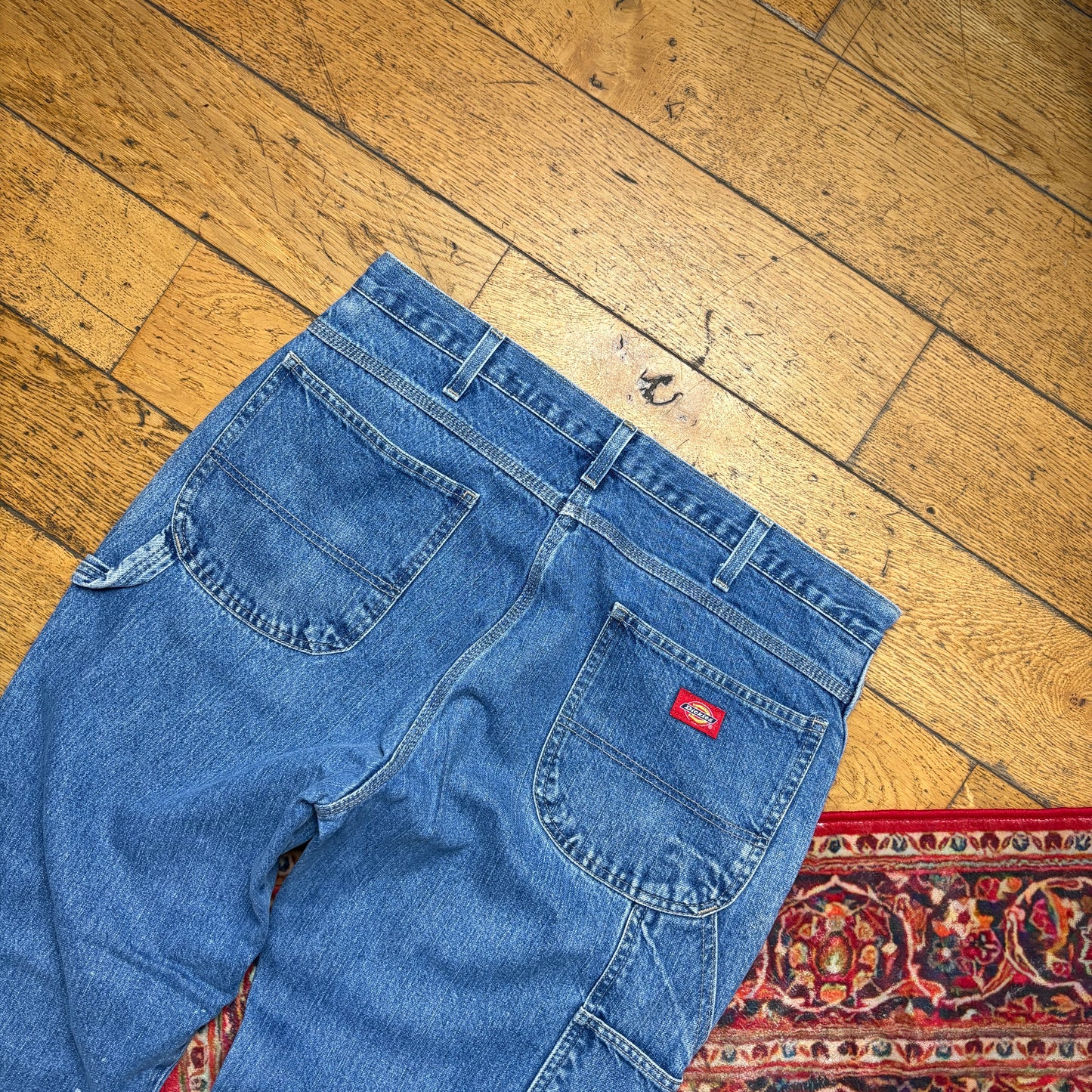 Vintage Dickies Workwear Carpenter Baggy Blue Jeans - 36L