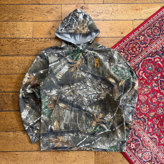 Vintage Realtree Camo Green Hoodie Sweatshirt - M
