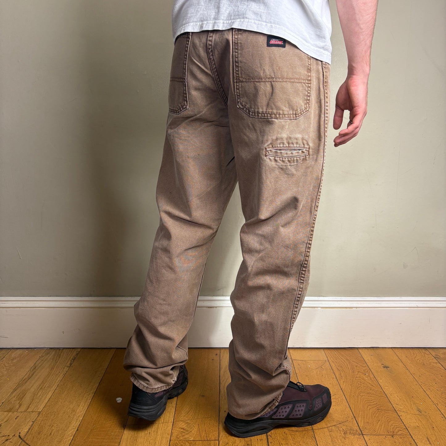 Vintage Dickies Workwear Brown Carpenter Baggy Trousers - 34L
