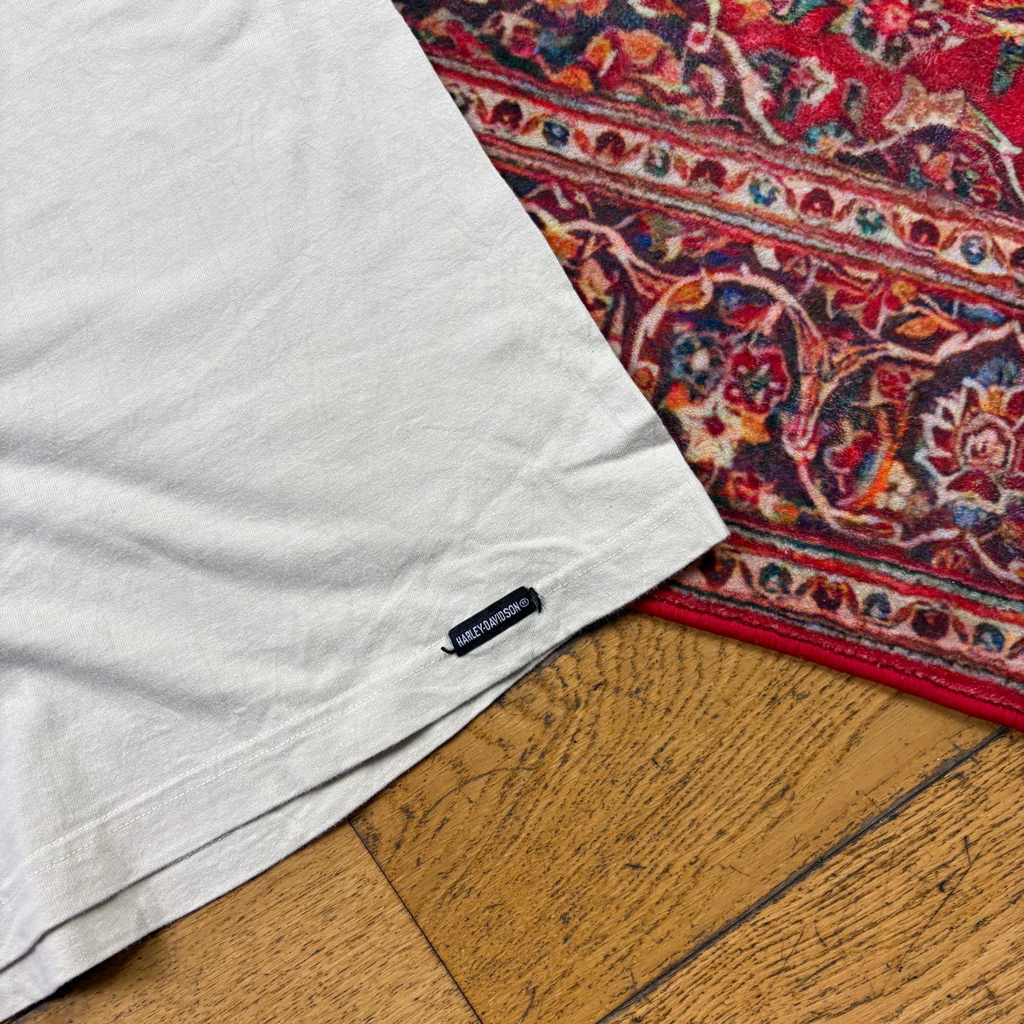 Vintage 1998 Harley Davidson Cream Graphic T-Shirt - M