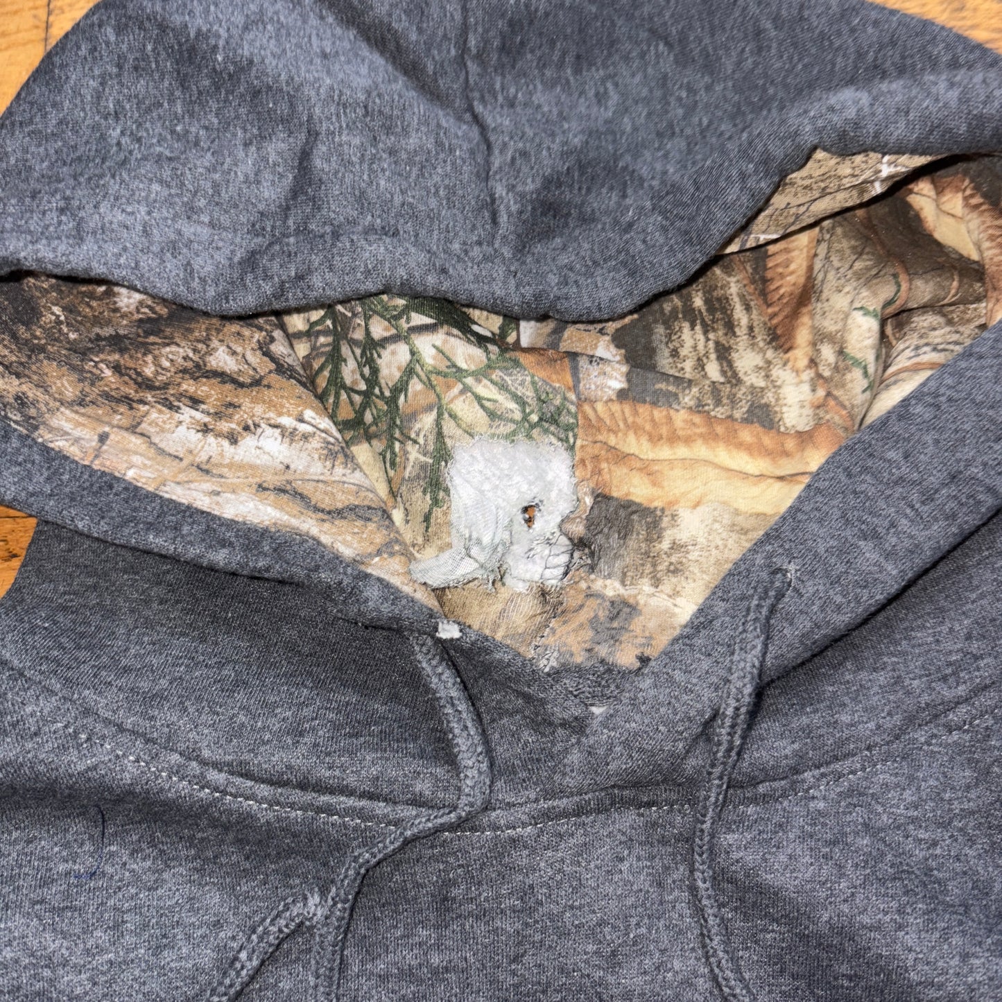Vintage Realtree Camo Grey Hoodie Sweatshirt - L