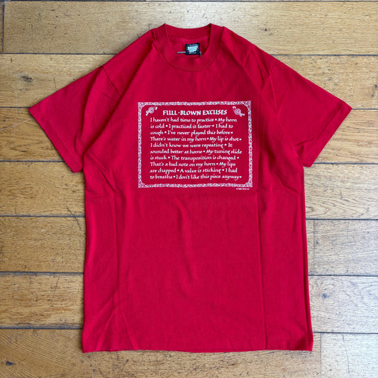 Vintage 1988 Funny Single Stitch Red Graphic T-Shirt - S