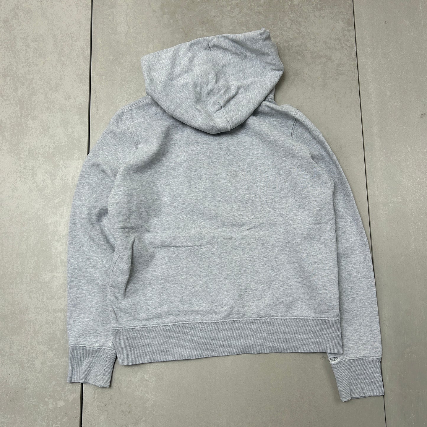 Vintage Gap Spellout Grey Embroidered Hoodie Sweatshirt - S