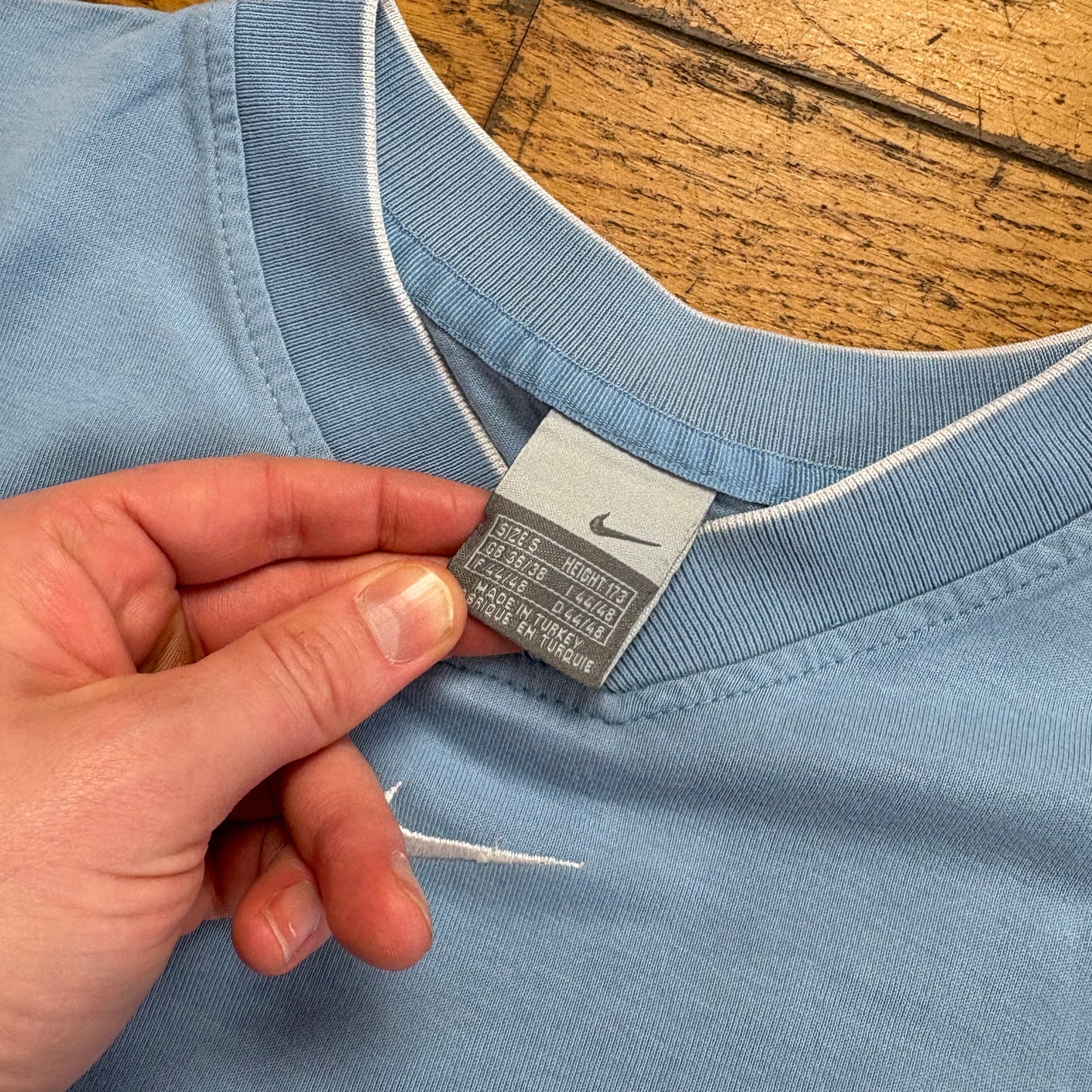 Vintage Nike Blue Centre Swoosh T-Shirt - S