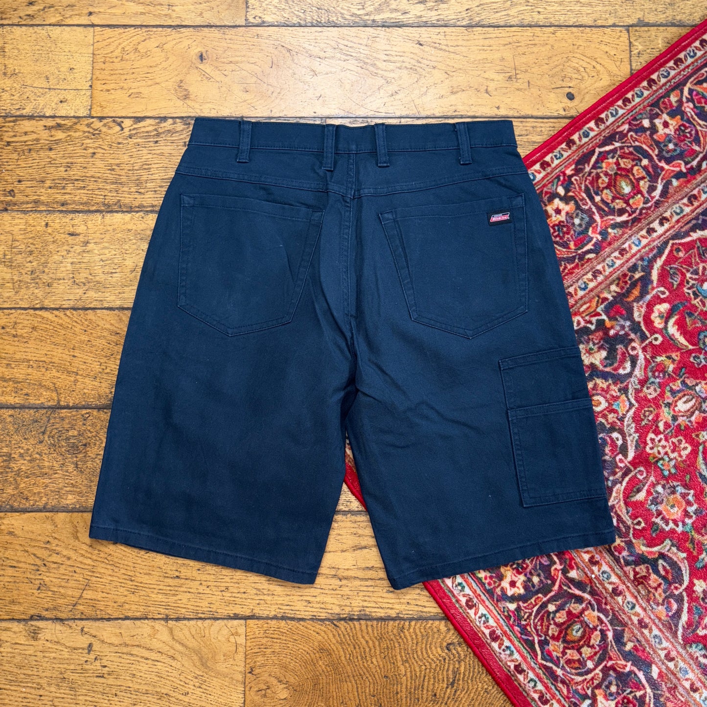 Vintage Dickies Workwear Carpenter Navy Baggy Shorts - 34