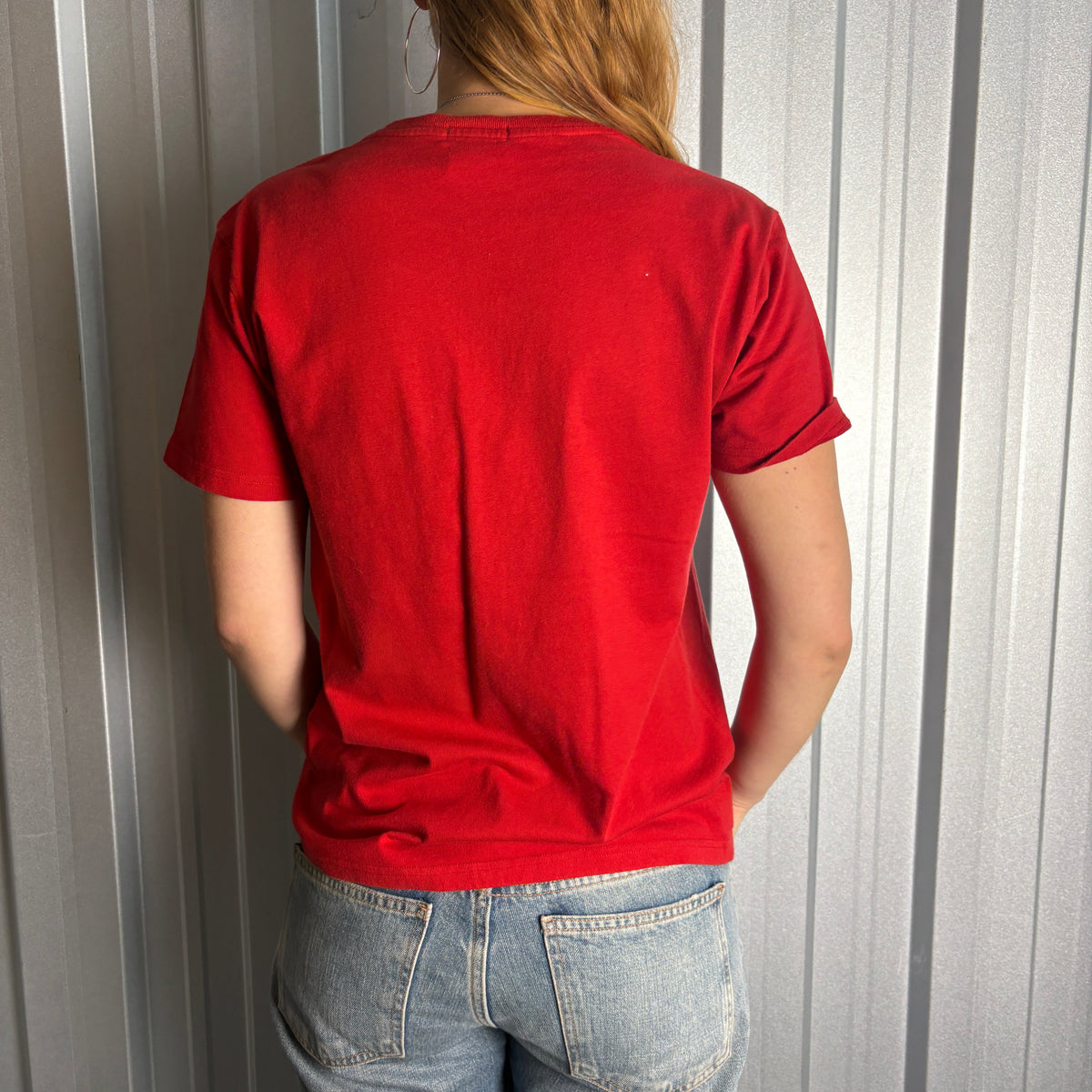 Ralph Lauren Polo Jeans Red Womens Embroidered Graphic T-Shirt - L