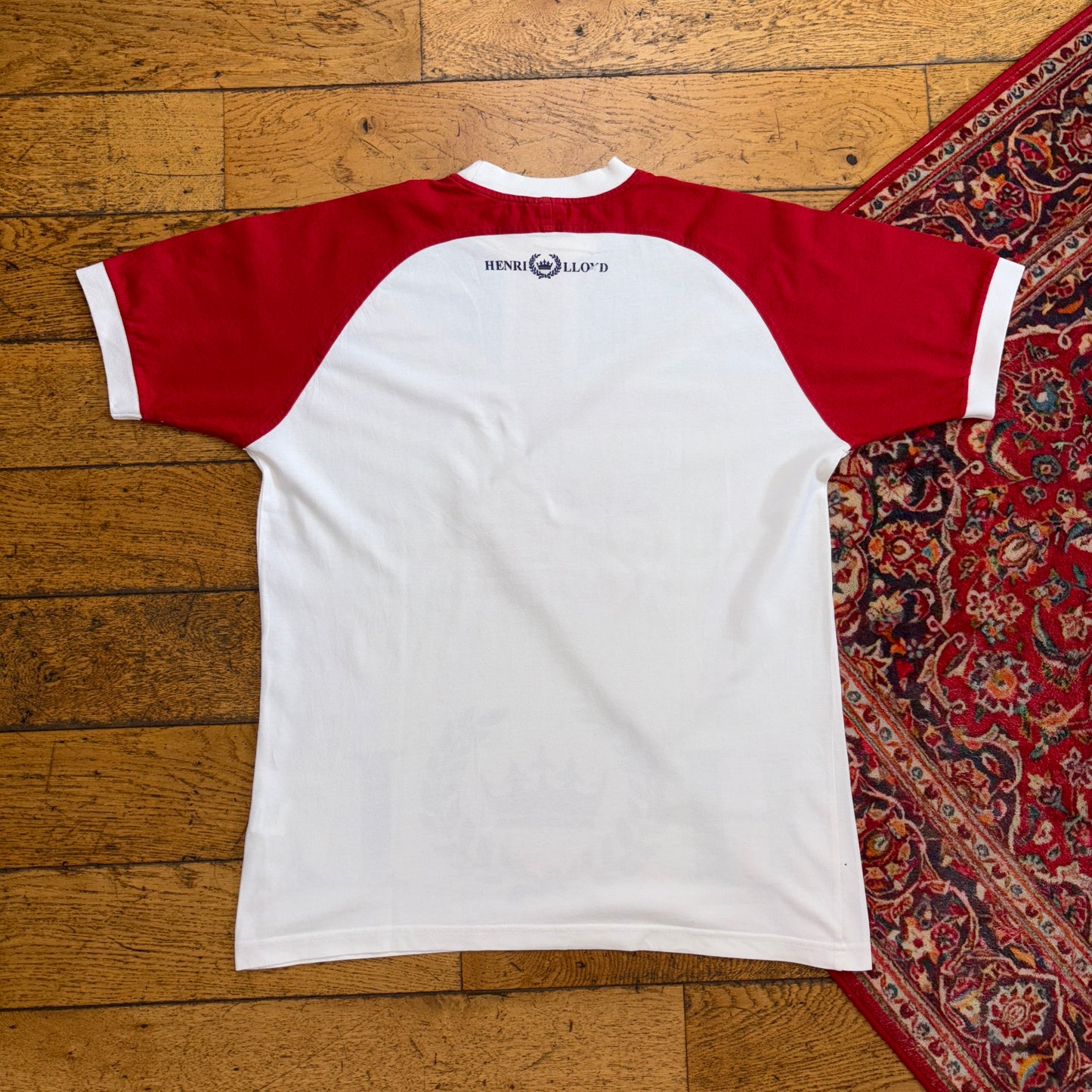 Vintage Henri Lloyd Union Jack White Red UK Graphic T-Shirt - M