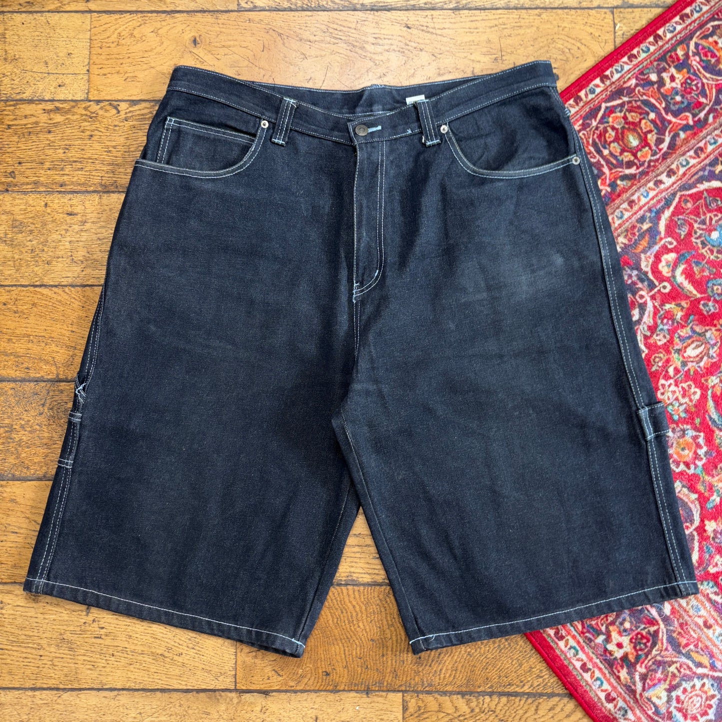 Vintage Phat Farm Black Y2K Hip Hop Baggy Jeans Shorts Jorts - 40