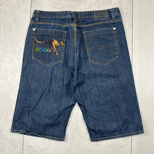 Vintage Coogi Embroidered Hip Hop Baggy Blue Shorts Jorts - 40