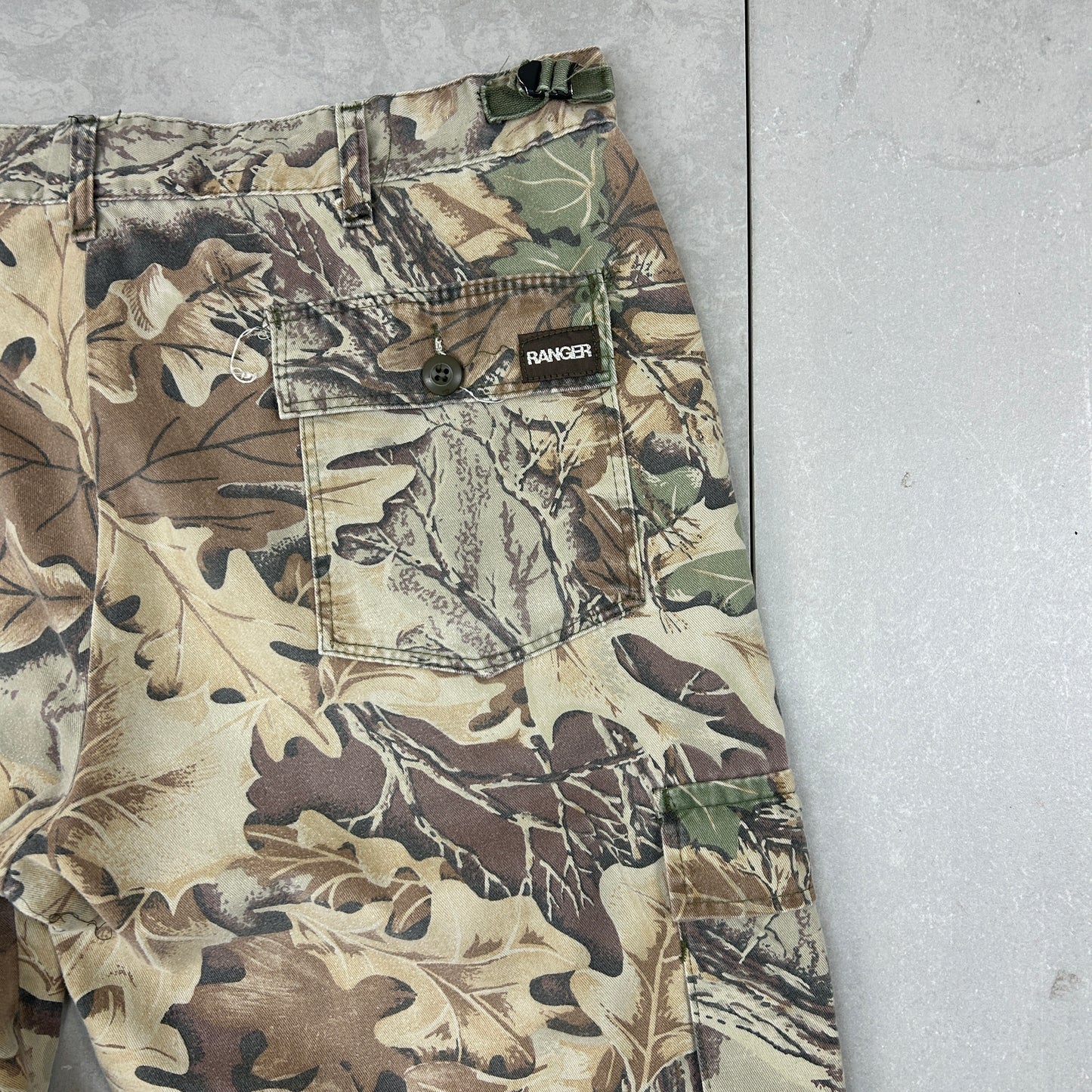 Vintage Real Tree Camo Baggy Khaki Cargo Workwear Hunting Trousers - 36 - 34