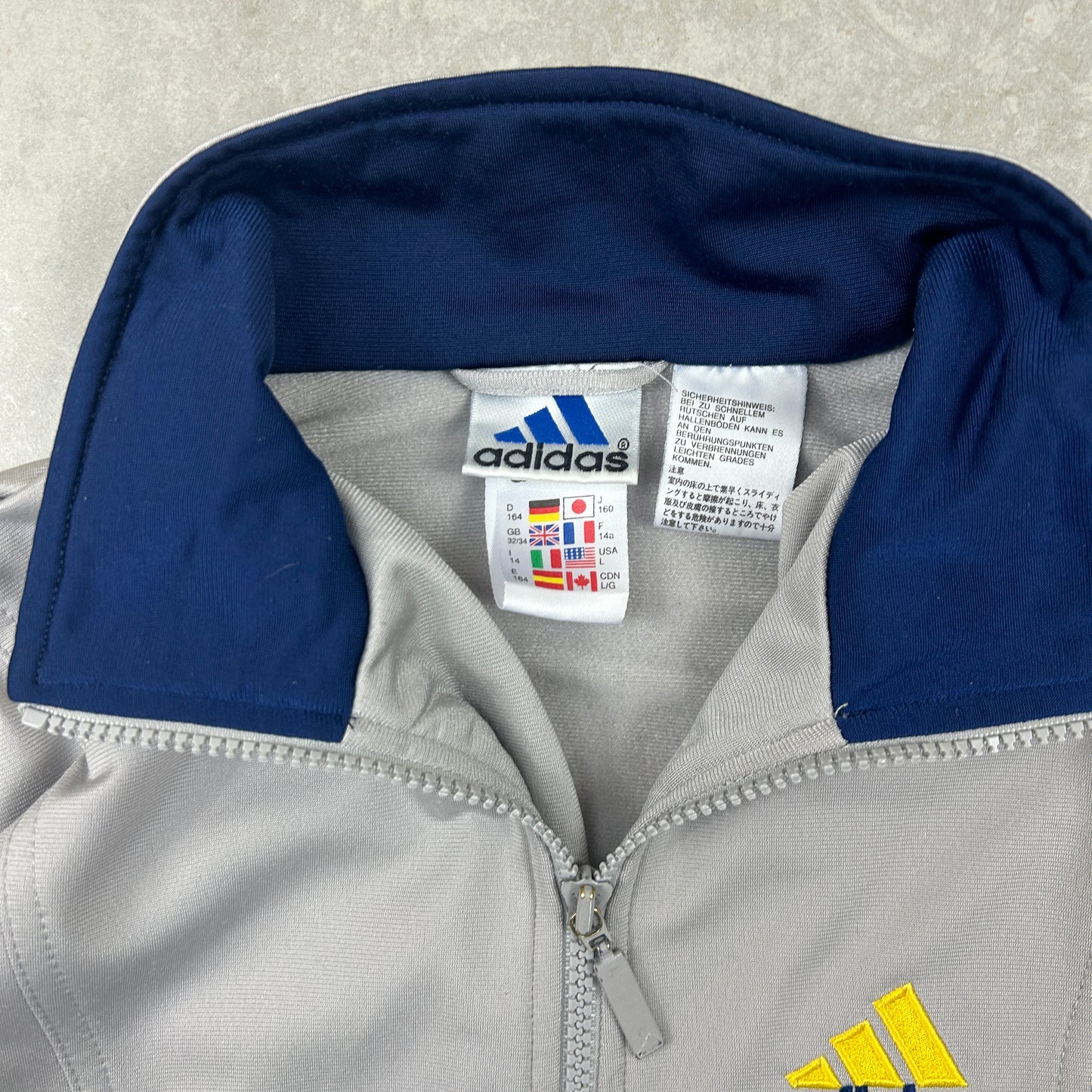 Vintage 90s Adidas Tracksuit Lightweight Shell Grey Jacket - M