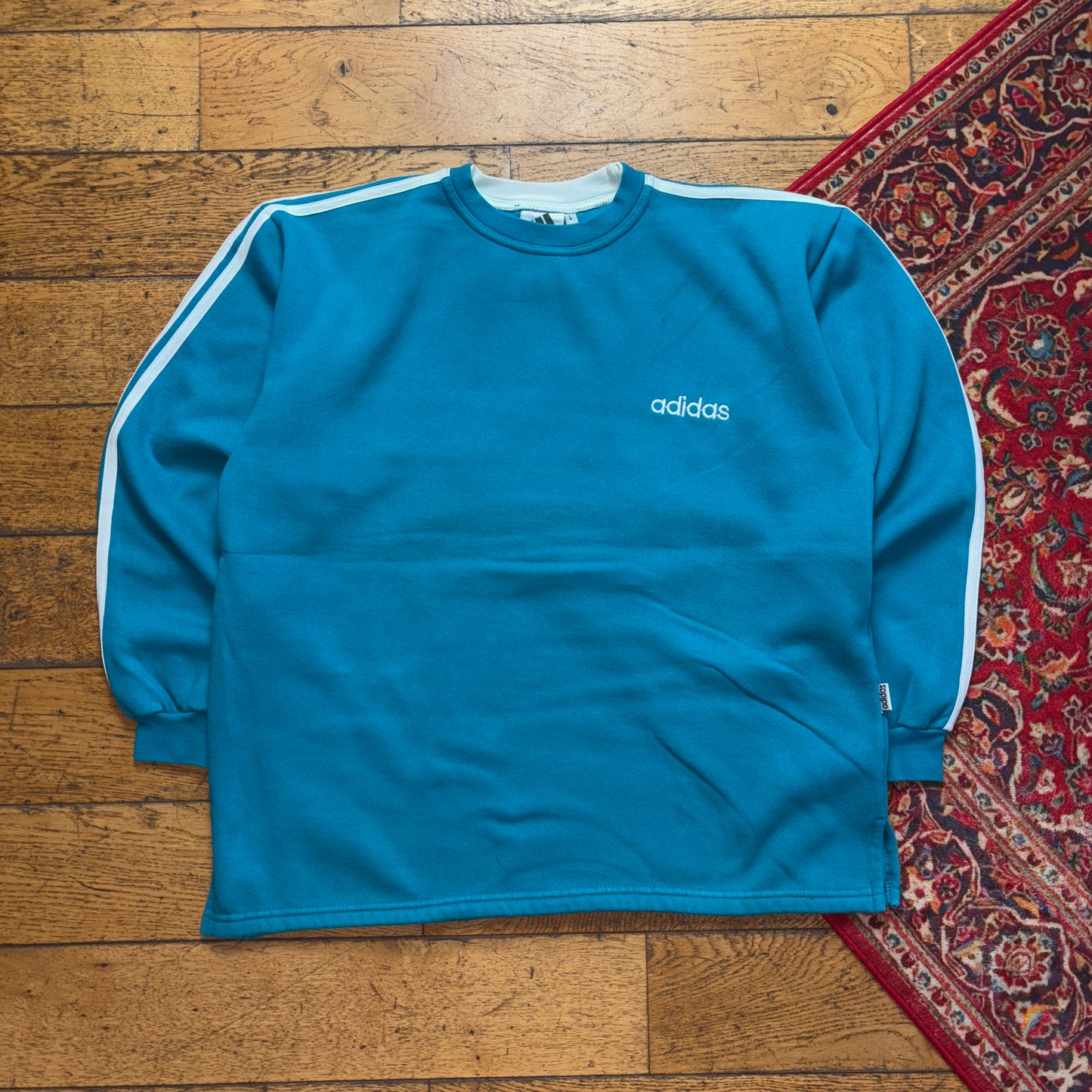Vintage 90s Adidas Blue Embroidered Sweatshirt - XL
