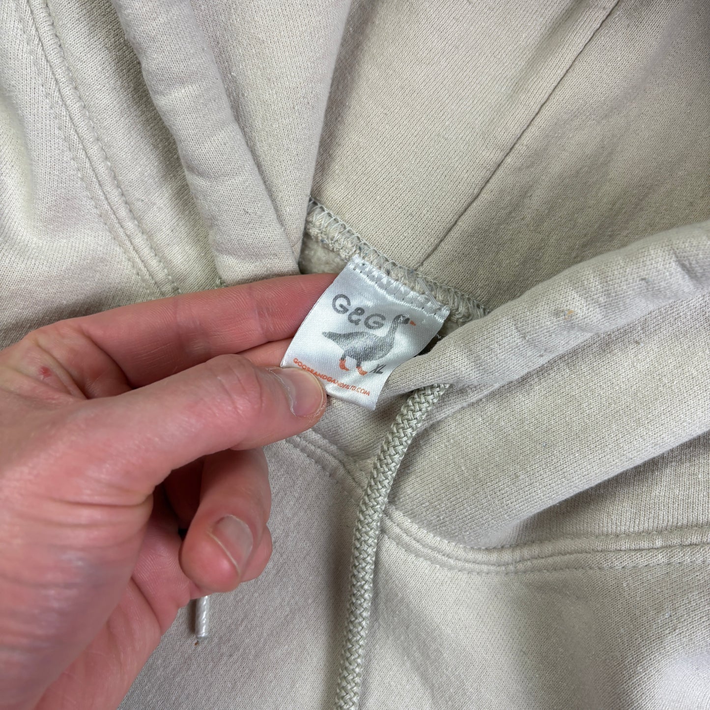 Vintage Goose and Gander Cream Embroidered Hoodie Sweatshirt - XL