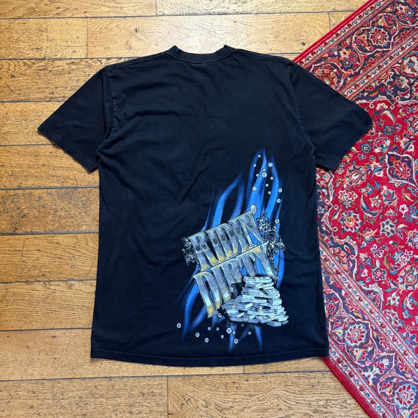 Vintage Fuya 2006 Black Hip Hop 3D Graphic T-Shirt - XL