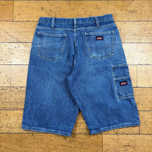 Vintage Dickies Workwear Carpenter Baggy Blue Shorts - 34