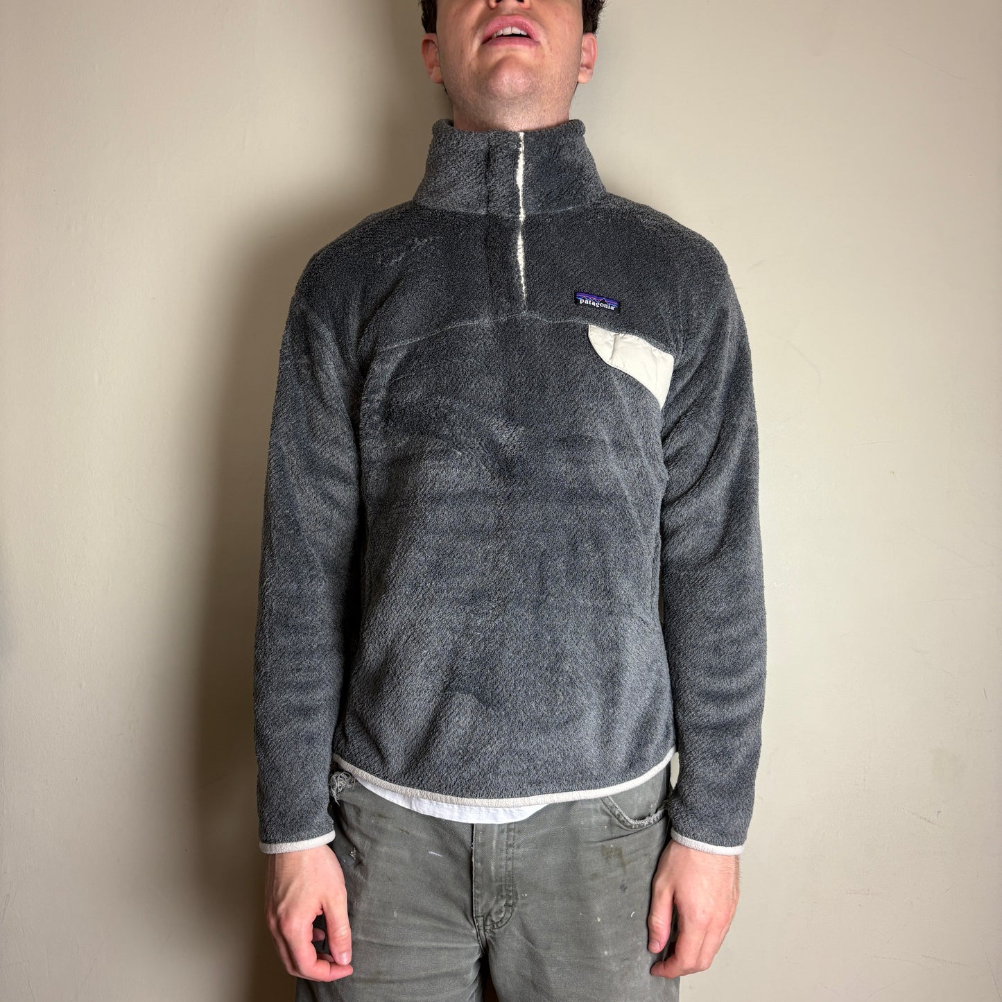 Vintage Patagonia Grey Synchilla Womens Fleece Jumper Jacket - XL