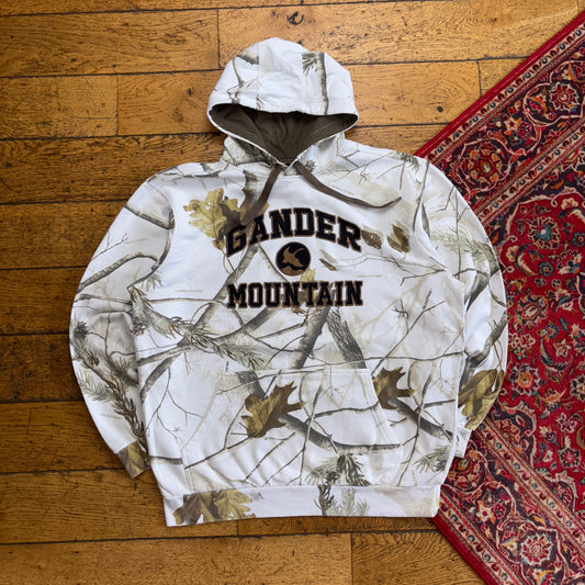 Vintage Realtree Camo White Hoodie Embroidered Sweatshirt - XL