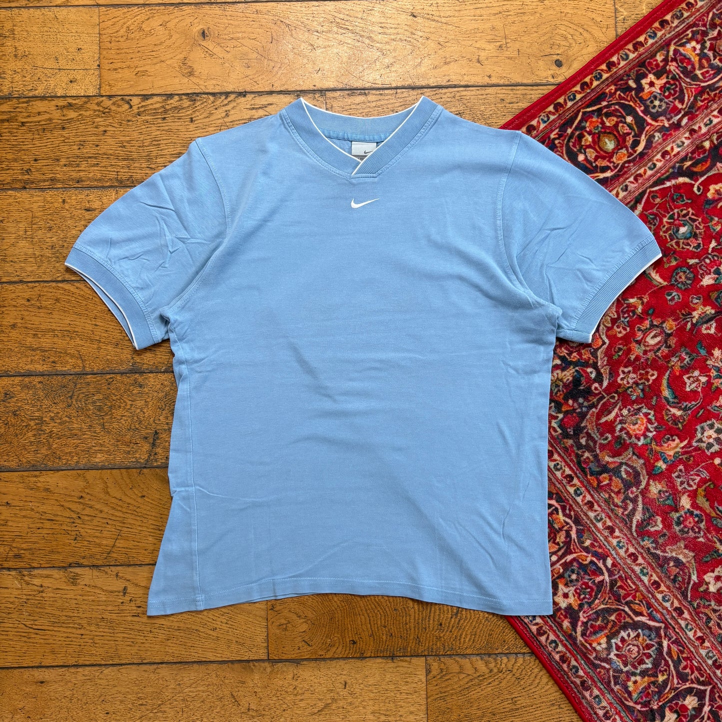 Vintage Nike Blue Centre Swoosh T-Shirt - S